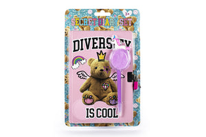 TRI-COASTAL K10343-30709 DIVERSITY IS COOL SECRET DIARY WITH POM POM PEN