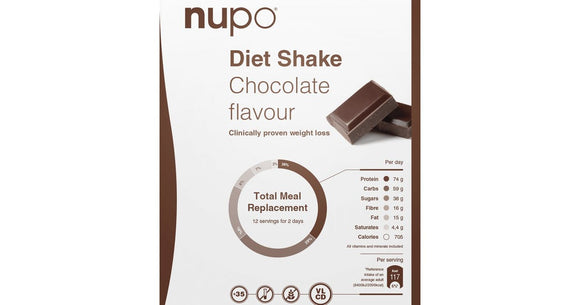 NUPO DIET SHAKE CHOCOLATE X 12 SACHETS