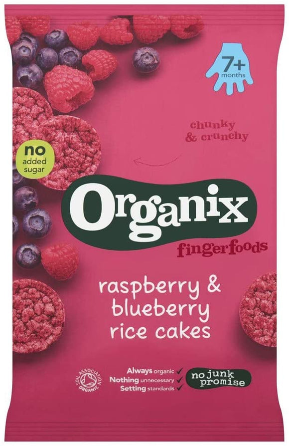 ORGANIX FINGER FOODS RASBERRY & BLUEBERRY RICE CAKES 50G