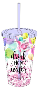 TRI-COASTAL 30129-30372 DRINK MORE WATER INSULATED CUP WITH CONFETTI