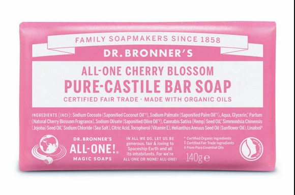 DR.BRONNERS PURE CASTILE BAR SOAP CHERRY BLOSSOM