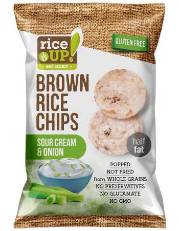 RICE UP BROWN RICE CHIPS SOUR CREAM & ONION 25G
