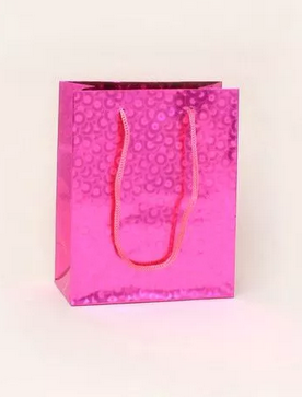 MOLLY & ROSE 1065 PINK HOLOGRAPHIC GIFT BAG LARGE