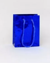 MOLLY & ROSE 1068 BLUE HOLOGRAPHIC FOIL GIFT BAG SMALL