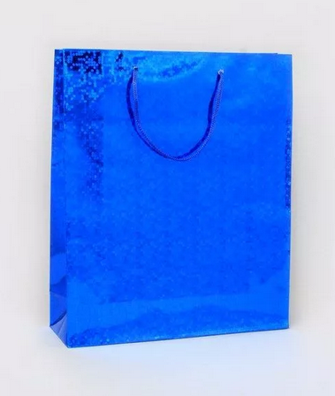 MOLLY & ROSE 1071 BLUE HOLOGRAPGIC GIFT BAG EXTRA LARGE