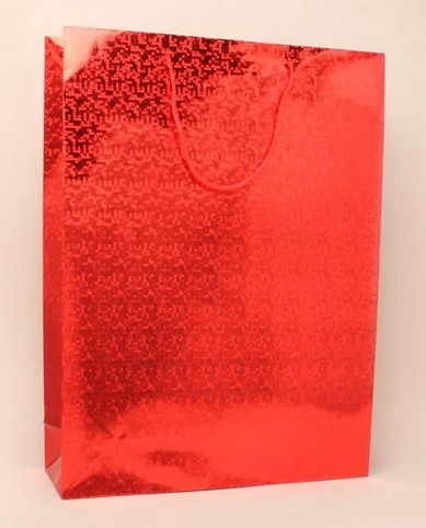 MOLLY & ROSE 1311 RED HOLOGRAPHIC FOIL BAG EXTRA LARGE
