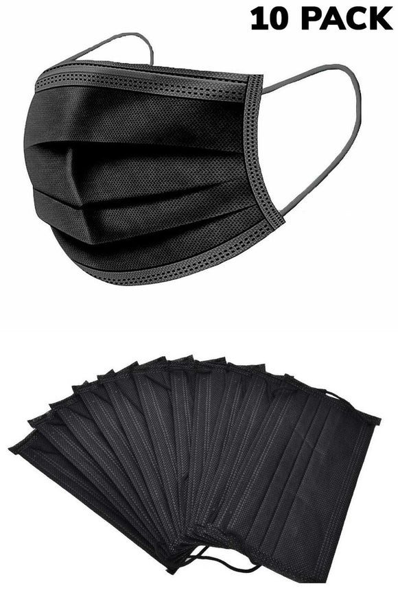 COVERUP MASK BLACK DISPOSABLE MASK X 10 PACK