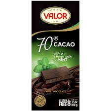 VALDOR CHOCOLATE 70% CACAO WITH MINT 100G