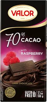 VALOR 70% CACAO CHOCOLATE WITH RASBERRY 100G