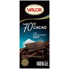 VALOR 70% CACAO DARK CHOCOLATE WITH MEDITERRANEAN SALT 100G