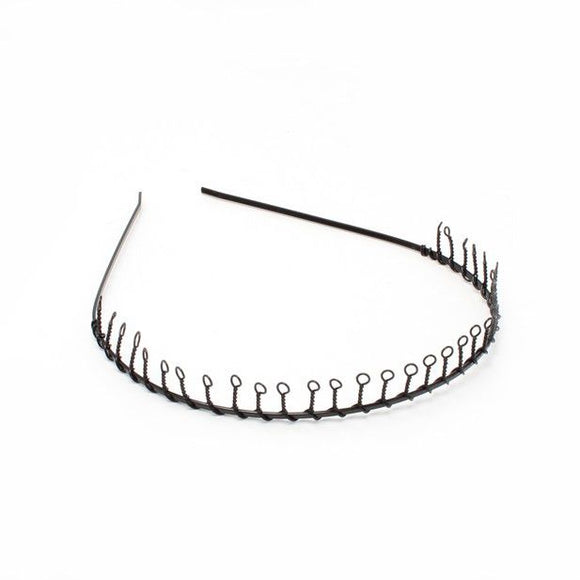 MOLLY & ROSE 976 BLACK METAL HEADBAND WITH WIRE COMB