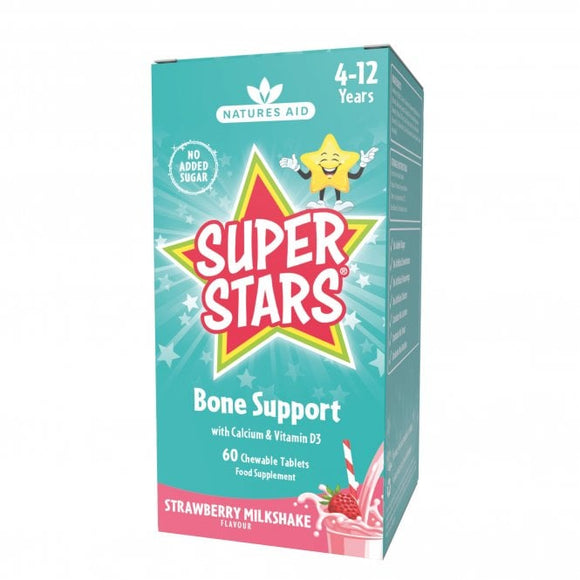 NATUES AID SUPER STARS BONE SUPPORT CALCIUM & VITAMIS D3 X60 TABLETS