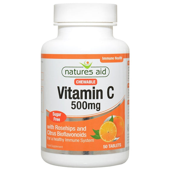 NATURES AID VITAMIN C 500MG CHEWABLE X 50 TABLETS
