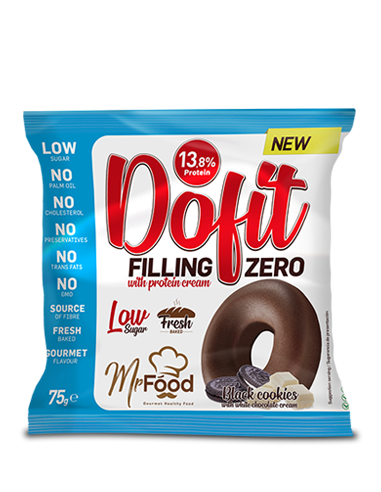MR FOOD DOFIT DOUGNUT FILLED WITH BLACK COOKIES WHITE CHOCOLATE CREAM 75G