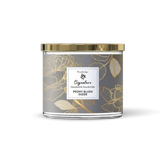 WOODBRIDGE SIGNATURE FRAGRANCE COLLECTION CANDLE PEONY BLUSH SUEDE 410G