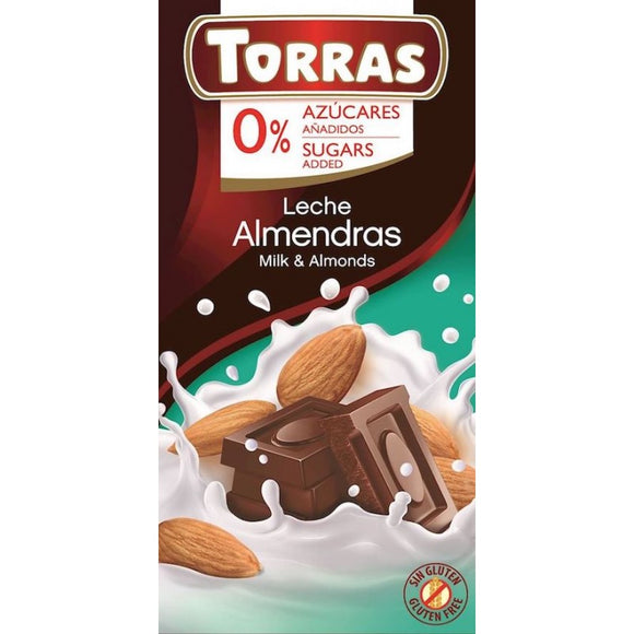 TORRAS MILK & ALMOND CHOCOLATE 75G