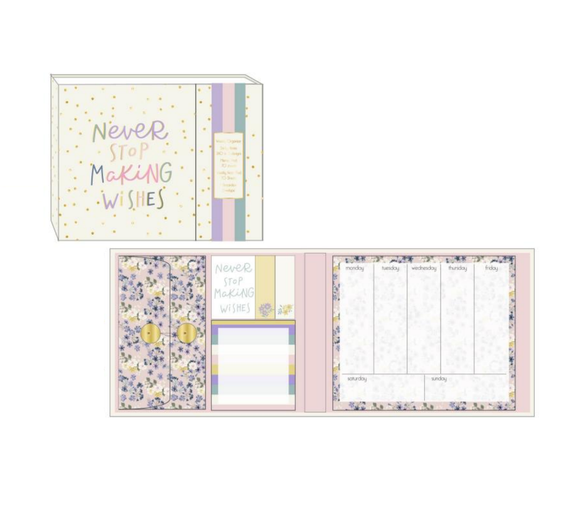 POSH + POP 3461T-30649 NEVER STOP MAKING WISHES WEEKLY ORGANIZER