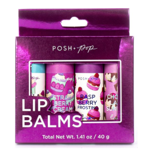 POSH + POP F81091-31255 SOFTENING LIP BALMS X 4