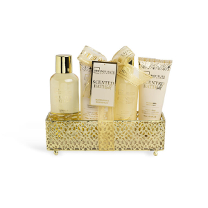IDC INSITITUTE 12123 SCENTED GOLD GIFT SET TRAY X 4 PCS