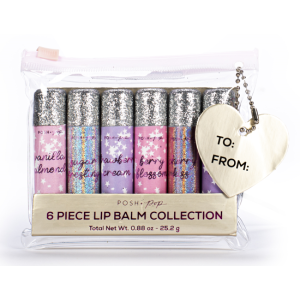 POSH POP F80395-31440 LIP BALM SET 6PCS SILVER GLITTERS
