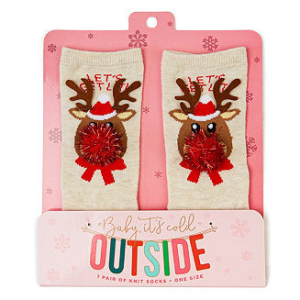 TRI-COASTAL COZY SOCKS REINDEER