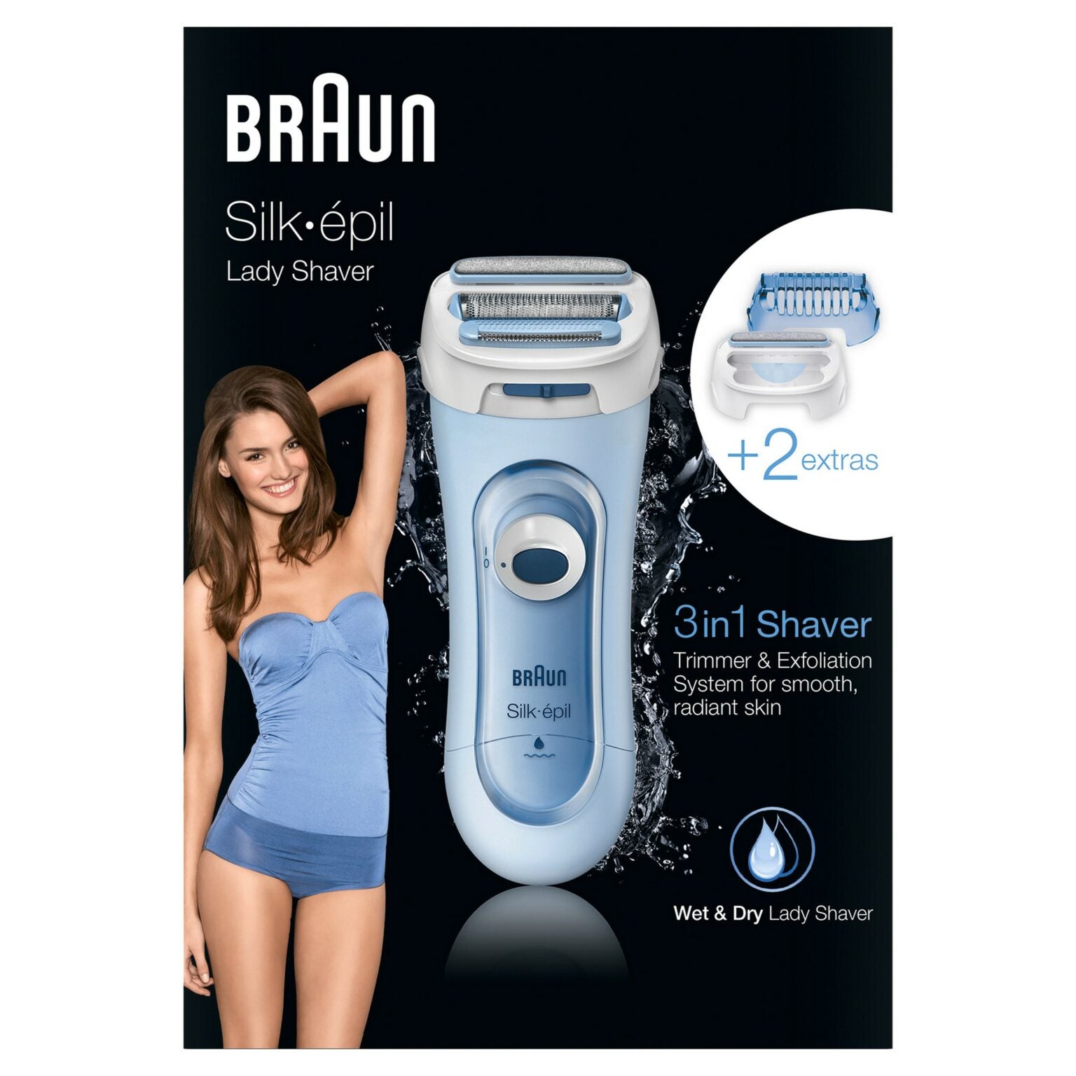 BRAUN SILK-EPIL LADY SHAVER 3IN1 BATTERY