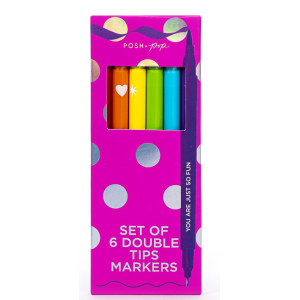 POSH + POP 30890T-31261 DOUBLE TIPS MARKERS X 6 PACK