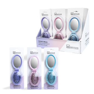 IDC INSTITUTE 18301RB POCKET MIRROR WITH COMB BLISTER