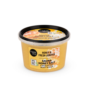 ORGANIC SHOP 45235E SAUNA HONEY SALT. EXFOLIATING BODY SCRUB. HONEY & FRESH JUNIPER, 250 ML