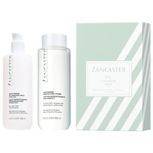 LANCASTER SKIN CLEANSING BLOCK SET CLEASING MILK 400ML + TONER 400ML