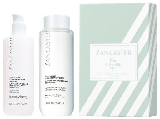 LANCASTER SKIN CLEANSING BLOCK SET CLEASING MILK 400ML + TONER 400ML