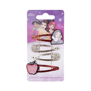 CERDA 2117 HAIR CLIPS CLICK CLACKS X 4 PACK PRINCESS SNOW WHITE