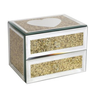 STRAITS 27690 GOLD GLITTER 2 DRAWER JEWELLERY BOX
