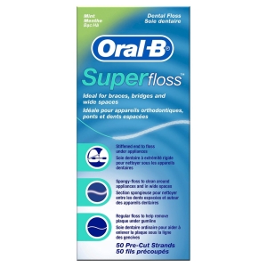 ORAL B SUPER FLOSS MINT FLAVOUR X 50 PRE-CUT STRANDS