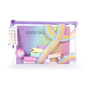 TRI-COASTAL 30264T-31775 RAINBOW TRANSPARENT CASE STATIONERY SET