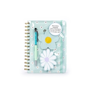 TRI-COASTAL 30720T-31780 DAISY SPIRAL NOTEBOOK WITH BUILT IN CASE