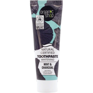 ORGANIC SHOP 42708E CHARCOAL & MINT. NATURAL CERTIFIED TOOTHPASTE WHITENING 100G