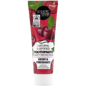 ORGANIC SHOP 42692E CHERRY & POMEGRANATE.NATURAL CERTIFIED TOOTHPASTE CAVITY PROTECTION, 100 G