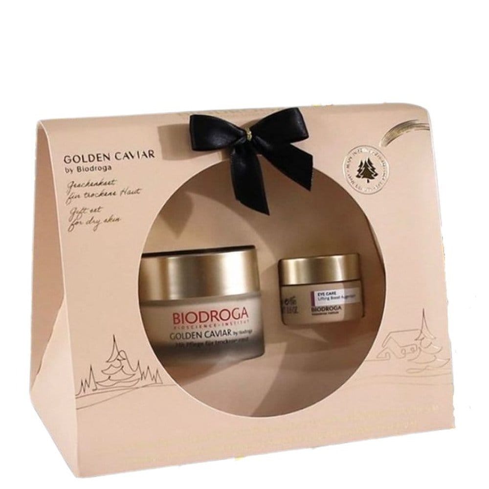 BIODROGA GOLDEN CAVIAR GIFT SET DRY SKIN MOISTURISER + EYE LIFT BOOSTING