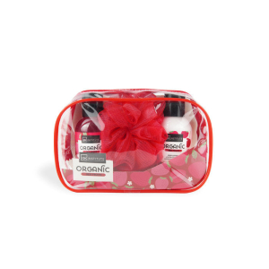 IDC INSTITUTE 42124 ORGANIC RED FRUITS TRANDPARENT BAG GIFT BAG X3 PIECES