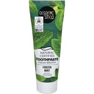 ORGANIC SHOP 42685E MINT. NATURAL CERTIFIED TOOTHPASTE FRESH BREATH, 100 G
