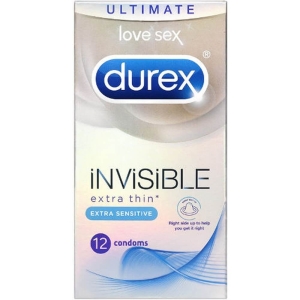 DUREX INVISIBLE EXTRA THIN - EXTRA SENSITIVE CONDOMS X12