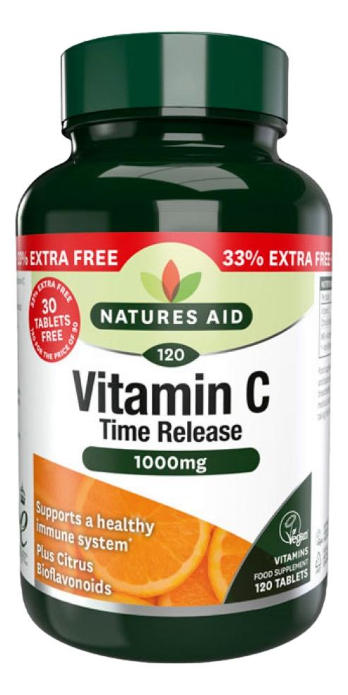 NATURES AID VITAMIN C 1000MG TIME RELEASE X120 TABLETS
