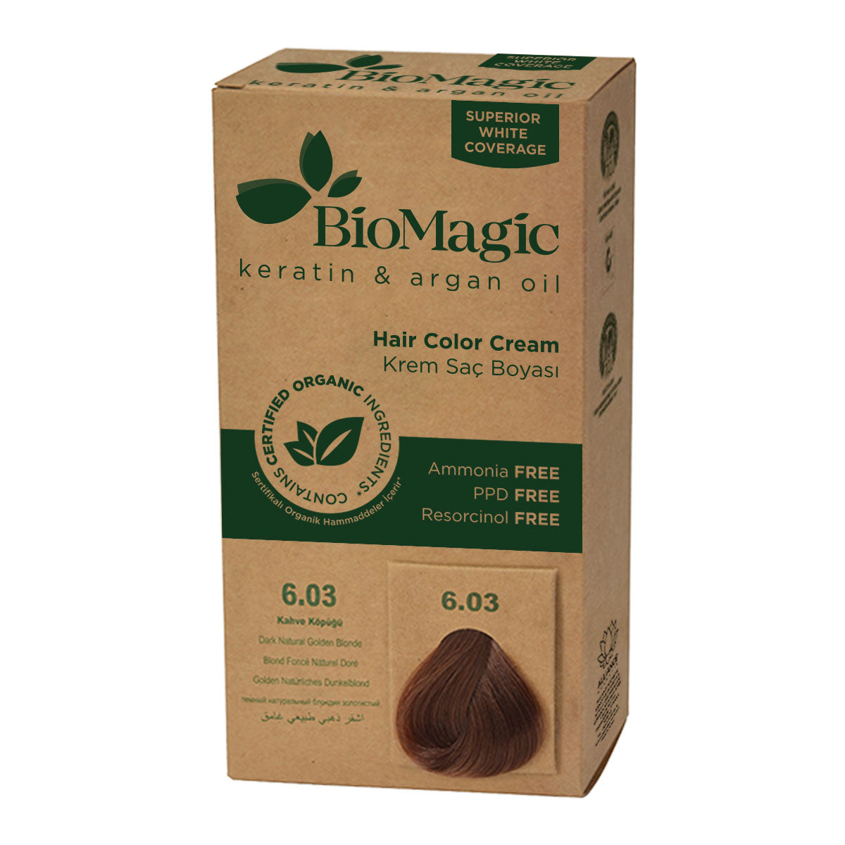 BIOMAGIC ORGANIC HAIR COLOR CREAM 6.03