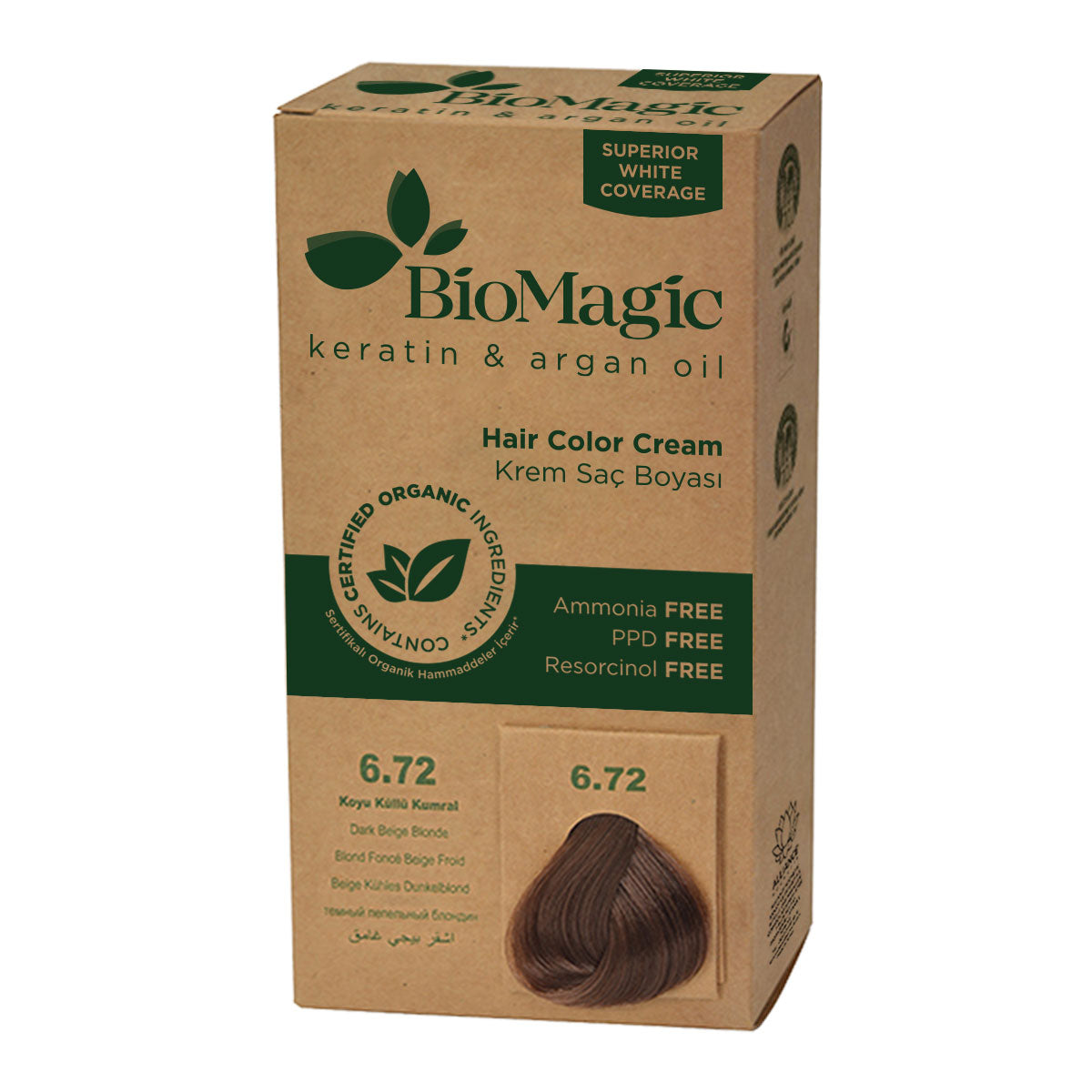 BIOMAGIC ORGANIC HAIR COLOR CREAM 6.72