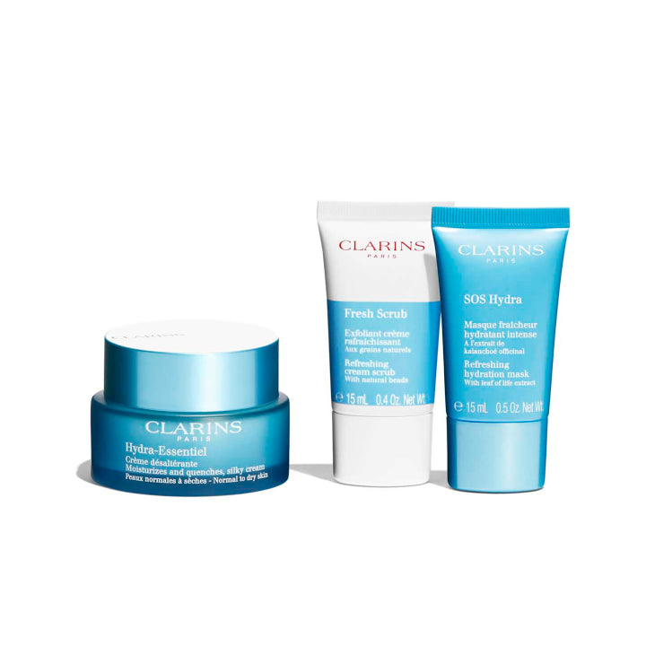 CLARINS GIFT SET 50ML MOISTURIZE, 15ML SCRUB, 15ML MASK & POUCH - Image 2