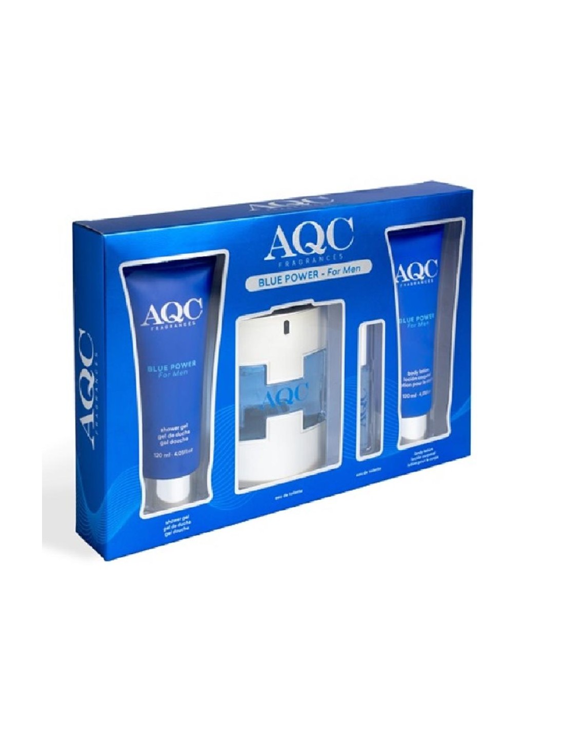 AQUARIUS BLUE POWER FOR MEN PERFUME GIFT SET 4PCS