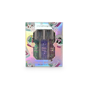 TRI-COASTAL Y81179-32229 SNOWMAN LIP GLOSS SET WITH CONFETTI