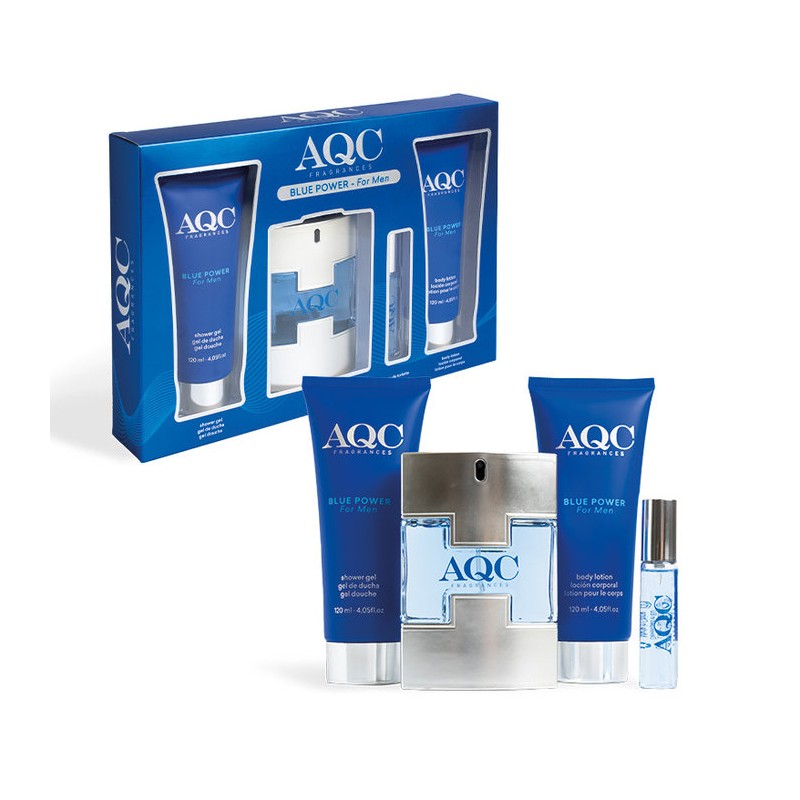 AQUARIUS BLUE POWER FOR MEN PERFUME GIFT SET 4PCS - Image 2