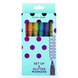 POSH + POP 30867T-31259 SET OF 6 GLITTER MARKERS